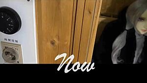 gas mask on, rubber latex catsuit tight... ready for this b play bondage? 