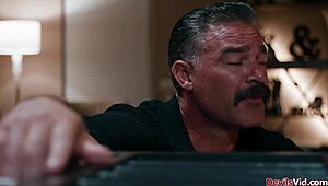 Submissive wife watches hubby fuck young neighbor then licks her pussy and tits 😏👅