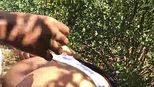 ever wonder how a teen pussy takes monster cock doggystyle outdoors then creampied?