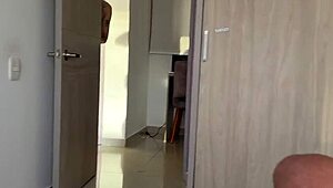 First date turns into massive interracial creampie fuck with cute tattooed latina girlfriend riding boss cock