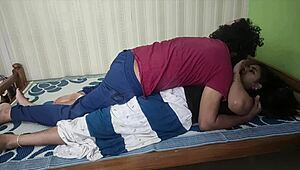 Horny desi wife teases with kisses before wild bed fuck