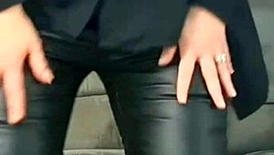 a mature woman who loves wearing leather in this hot compilation