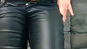 a mature woman who loves wearing leather in this hot compilation