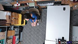 the teen shoplifter gets caught and dominated by security's massive cock