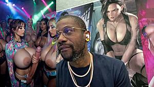 m3gan 3.0's long transgender cock cums hard on milf's sucking lips