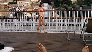 tyra ride caught in bathroom... victor bloom rams her hard??