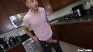 Closet Pervert Grabs Flirty Blonde for Rough Face Fuck and Cumshot