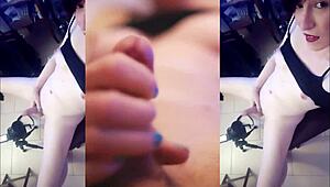 Cute Tranny Slut Jerks Her Cock Solo