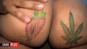 yo this hood ebony slut in leggings takes bareback doggy ass to mouth riding that dick till she creams