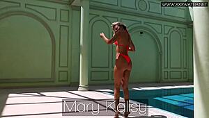 damn mary kalisy that russian hottie looks fire by the pool nude