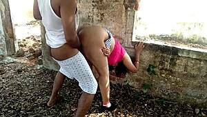 Modern Stepmom Fucked Hard by Stranger Uncle in Jungle Public Anal Assfucking!