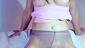 international student masturbates alone until roommate fucks her to squirt