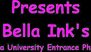 you ready for tampa university entrance physical with bella ink's big tits shower?