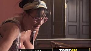 heartbroken groom gets comforted by kinky big tits gilf cleaner on job