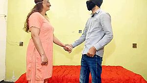 desi indian bhabhi takes hard doggystyle pounding with hindi moans