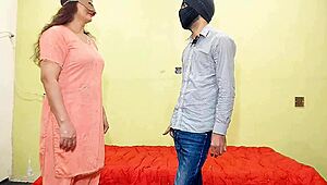 desi indian bhabhi takes hard doggystyle pounding with hindi moans