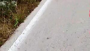 latina woman flashes ass and natural tits on busy mexican public highway