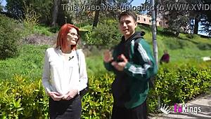 i went huntin in madrid and found hot milf albaan for deepthroat and rough pussy lickin outdoors