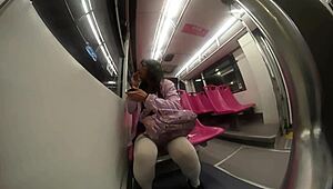 Hey linda schoolgirl in pigtails rides monster cock on transport