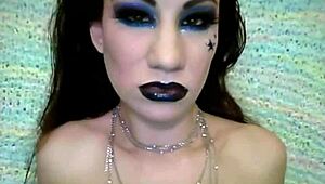 simone's sexy SHINY BLACK LIPSTICK FETISH drives wild desires