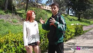 i went huntin in madrid and found hot milf albaan for deepthroat and rough pussy lickin outdoors