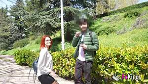i went huntin in madrid and found hot milf albaan for deepthroat and rough pussy lickin outdoors