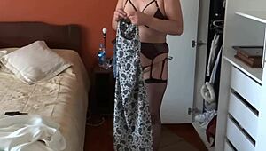 I cuckold my husband dressing sexy for motel stepbro fun