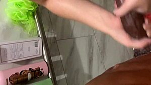 STEPSISTER'S TIGHT ASS TAKES HUGE STEPBRO COCK IN SHOWER!