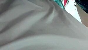 guy jerks off close up while latina wife paints nails