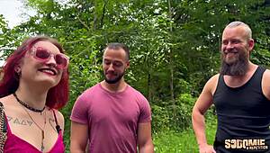 i'm trixy rouquine the horny redhead taking two hard cocks