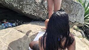 dude, i fucked this hot brazilian brunette right on the nudist beach in public