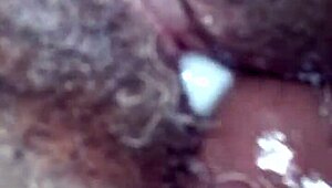 I slide deep into my girlfriend's wet pussy for a massive creampie after she squirts hard during our amateur fuck session with friend watching