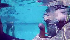 Petite best friends turn pool party into bisexual hardcore orgy