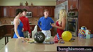 Brooklyn Chase and Olive Glass Swap Stepsons in Horny Foursome