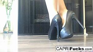Capri looks amazing in her tall high heels
