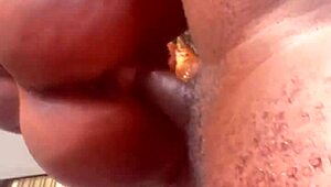Huge ass ebony milf dominates skinny teen wife with monster black cock lick