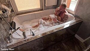 Bella Mur's busty blonde body takes passionate hard anal pounding