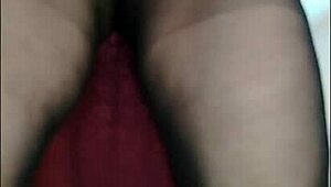 Stepmom flaunts sheer pants and lingerie outdoors, teasing with natural tits and legs