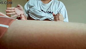 The Malay celebrity kneels and eagerly sucks her boyfriend's throbbing cock deep