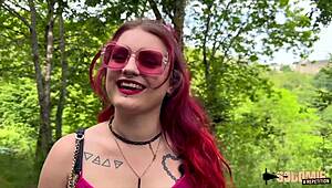 i'm trixy rouquine the horny redhead taking two hard cocks
