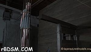 Hottie Naughtily Prods Her Lusty Cunt with Toys in BDSM Play