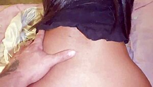 My stepdaughter's perfect ebony ass gapes from black cock anal, farting cum out hot.