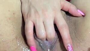 damn, this hot colombian milf blonde fingers her soaked pussy and squirts wildly on cam