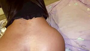 My stepdaughter's perfect ebony ass gapes from black cock anal, farting cum out hot.