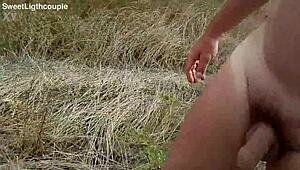 handsome muscular guy strokes big cock naked in public park 🍆🌳
