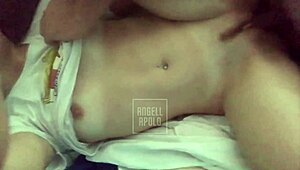 Dad leaves and i fuck cute half-sister's tight pussy creampie