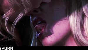 imagine two sensual big tit blonde milfs in lingerie sharing steamy threesome licks and rides