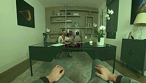 Hot blonde in lingerie cums hard during job interview fuck??