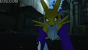 renamon takes a wild outdoor pounding from behind in public
