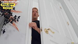 fake ass wife karen ditches toys for real creampie pounding on bed